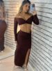 conjunto longo juliana marrom