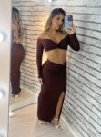 conjunto longo juliana marrom