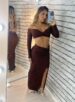 conjunto longo juliana marrom