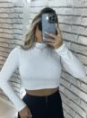 cropped manga longa maria branco