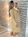 vestido midi rose bege