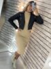 vestido midi rose bege
