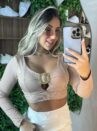 cropped manga longa naty bege