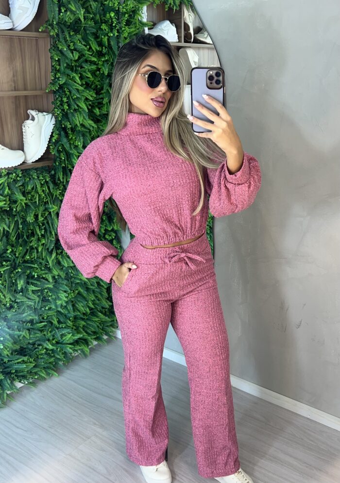 conjunto manga longa thaise rosa chiclete