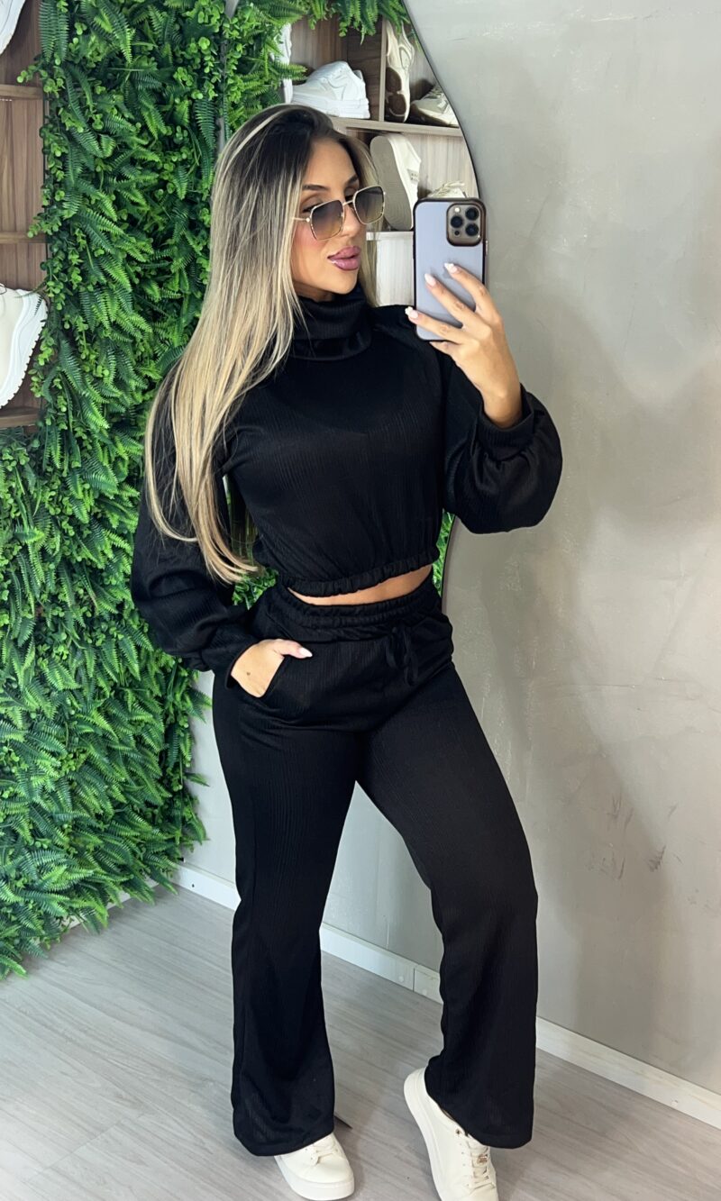 conjunto manga longa thaise preto