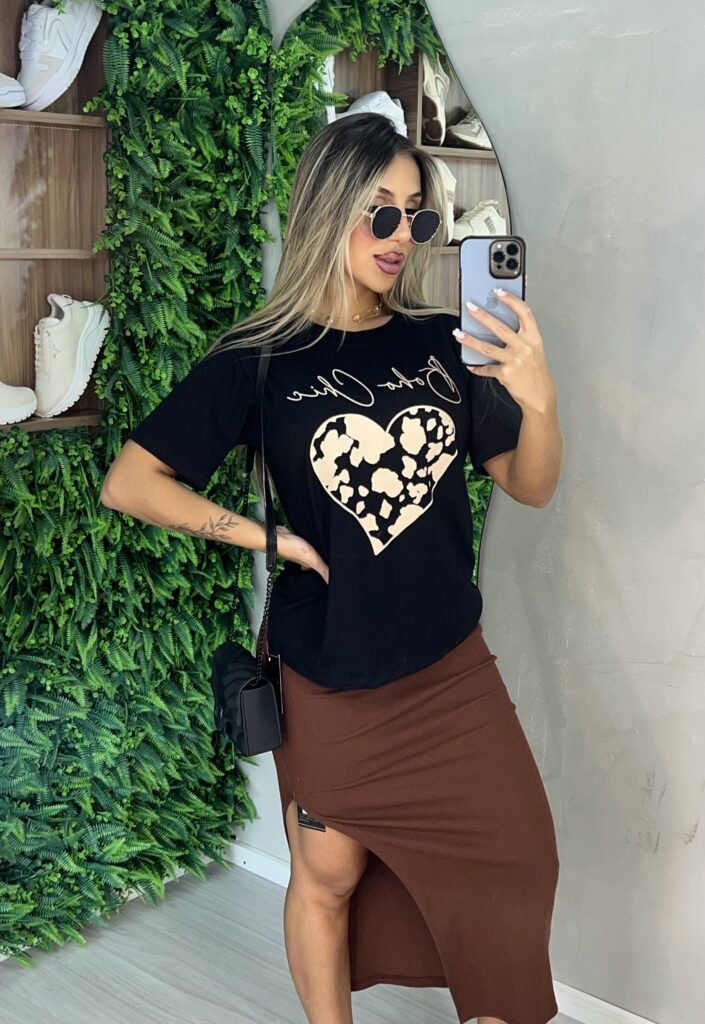 t shirt boho chic preto