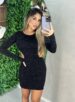 vestido manga longa giulia preto