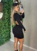 vestido manga longa giulia preto