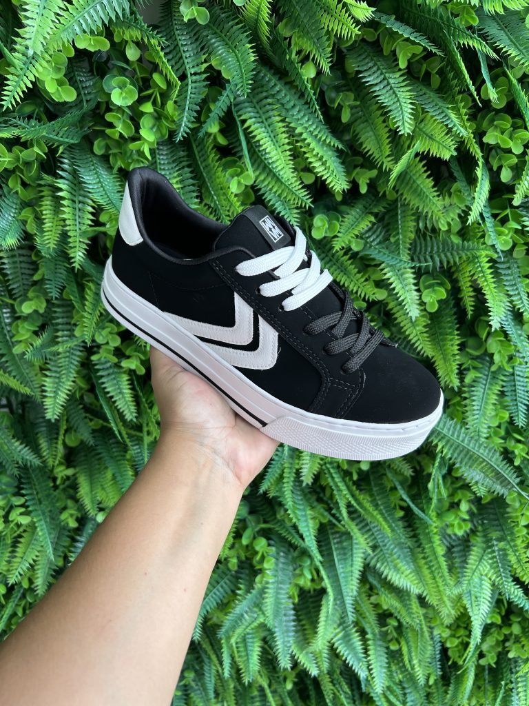 tênis casual preto/branco via marte 027 025 02