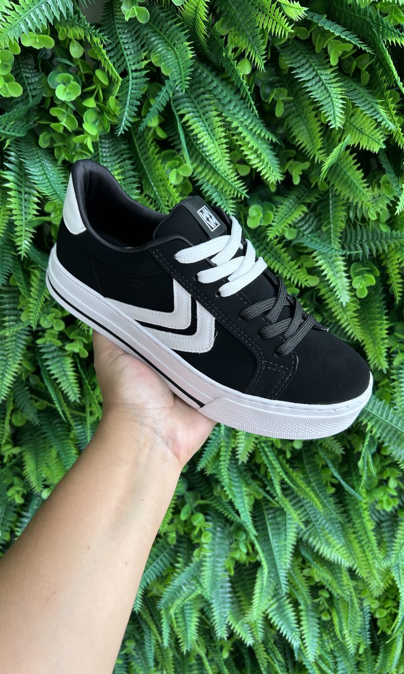 tênis casual preto/branco via marte 027 025 02