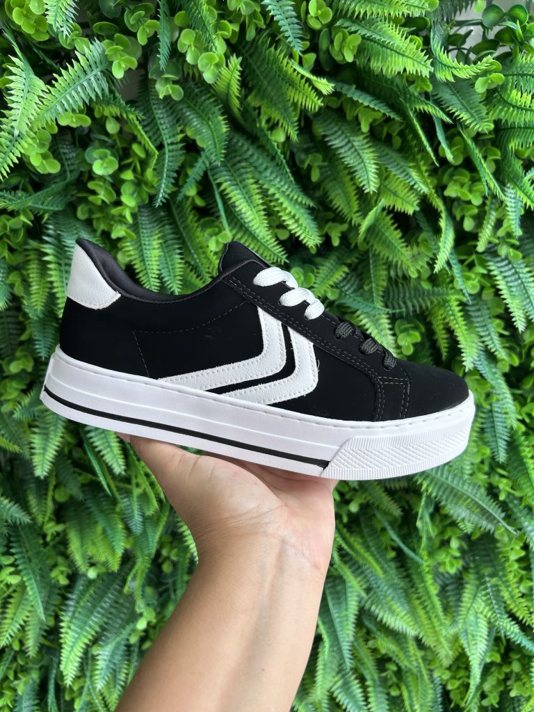 tênis casual preto/branco via marte 027 025 02 tênis casual preto/branco via marte 027 025 02