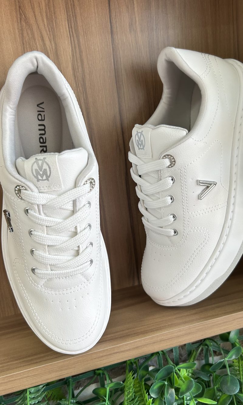 tênis casual branco via marte 126 012 04