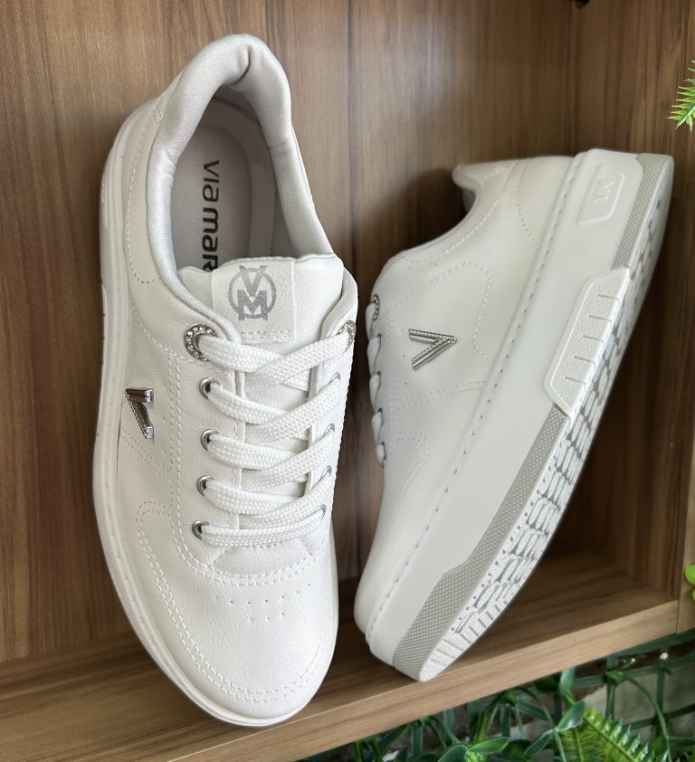 tênis casual branco via marte 126 012 04 tênis casual branco via marte 126 012 04
