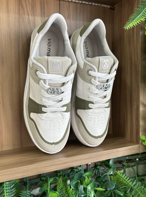 tênis casual verde/off white via marte 208 003 05