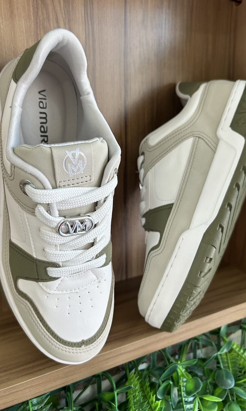 tênis casual verde/off white via marte 208 003 05 tênis casual verde/off white via marte 208 003 05
