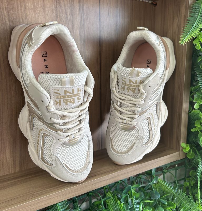 tênis casual bege/caqui ramarim 25 90131
