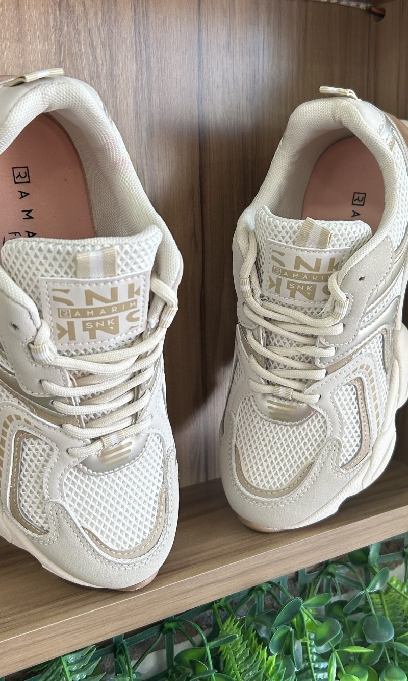 tênis casual bege/caqui ramarim 25 90131