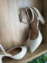 sapato scarpin salto bloco cinza vizzano 1285.449