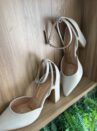 sapato scarpin salto bloco cinza vizzano 1285.449