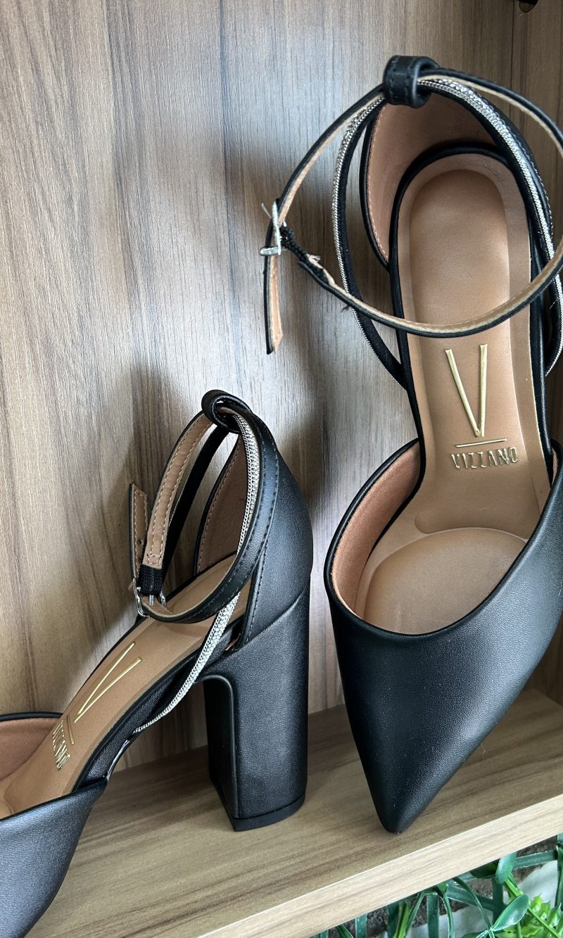 sapato scarpin salto bloco preto vizzano 1285.449 sapato scarpin salto bloco preto vizzano 1285.449