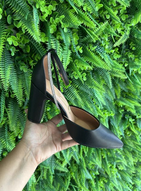 sapato scarpin salto bloco preto vizzano 1285.449