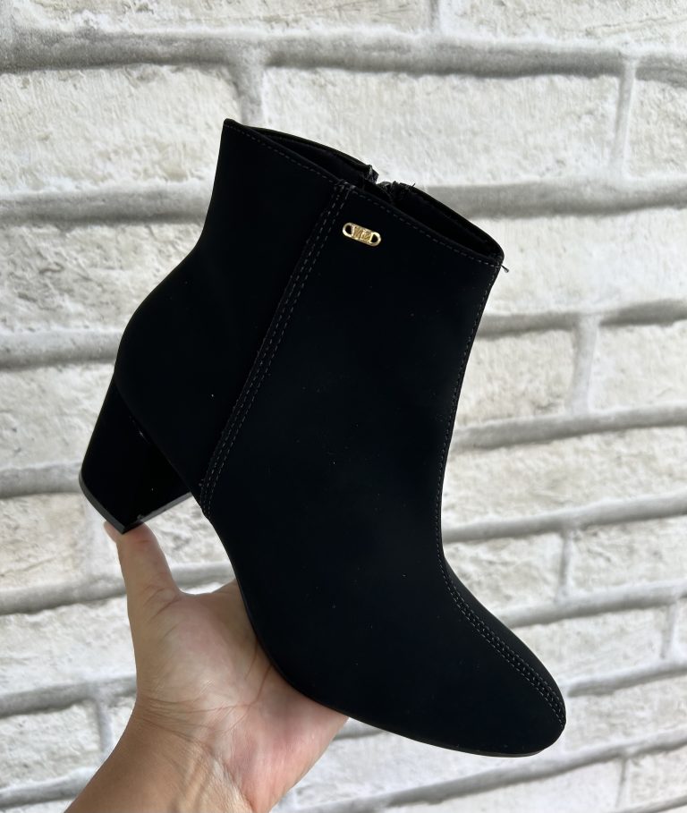 bota cano curto camurça preto via marte 238 002 01