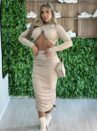 conjunto manga longa midi kim bege