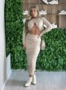 conjunto manga longa midi kim bege