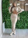 conjunto manga longa midi kim bege