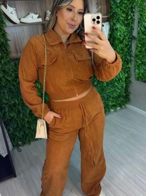 conjunto cotelê caramelo