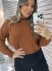 blusa manga longa tricot cloe caramelo