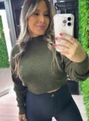 blusa manga longa tricot cloe verde musgo