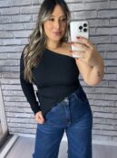 blusa manga longa adriana preto