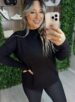 blusa alongada preto
