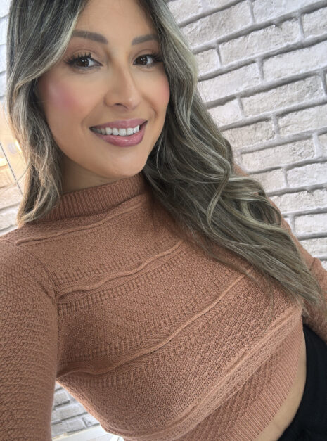 cropped manga longa modal alba caramelo
