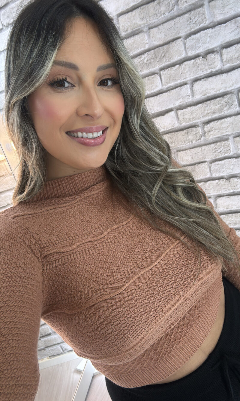 cropped manga longa modal alba caramelo
