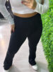calça legging apeluciada flare preto