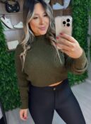 blusa manga longa tricot cloe verde musgo