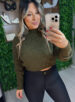 blusa manga longa tricot cloe verde musgo