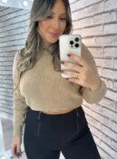 blusa manga longa tricot cloe bege