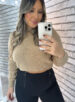 blusa manga longa tricot cloe bege