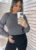 blusa manga longa tricot cloe cinza