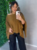 blusa capa tricô bege