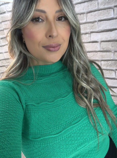 cropped manga longa modal alba verde