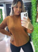 blusa alongada caramelo