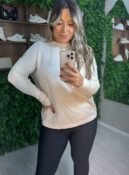blusa alongada off white