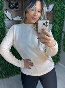 blusa alongada off white