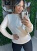 blusa alongada off white