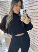 blusa manga longa tricot cloe preto