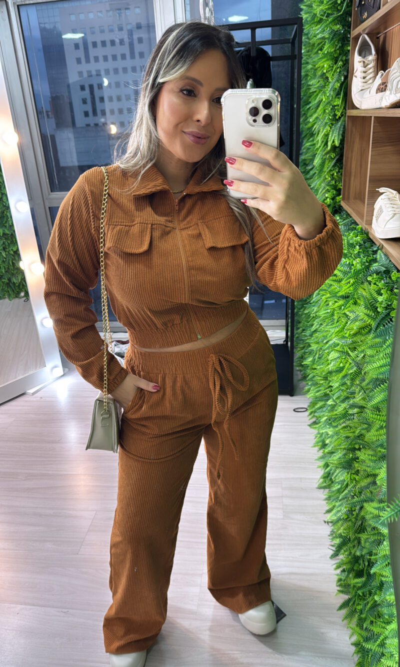 conjunto cotelê caramelo